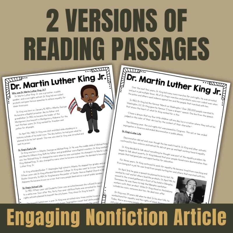 Martin Luther King JR Biography Activities 12 Martin Luther King Jr. Thumbnails.