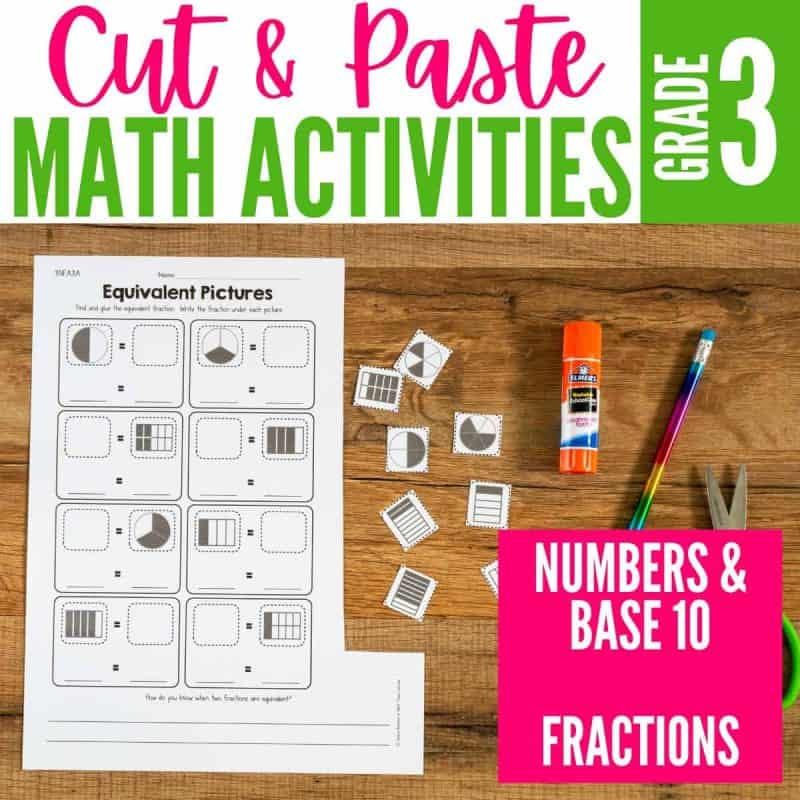 Cut & Paste Third Grade Math Activities
