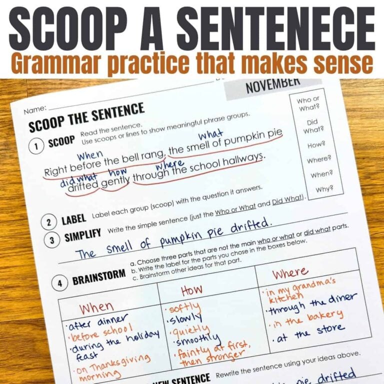 scoop a sentence.