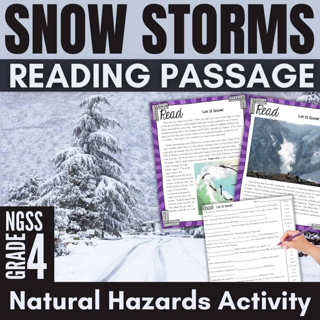 snow storms reading passage.