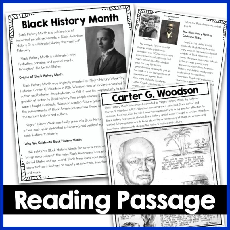 Black History Month Reading Passage COVER.002 Black History Month article.