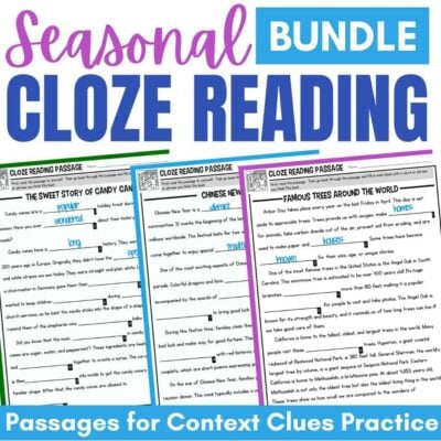 Seasonal Cloze Reading Bundle.
