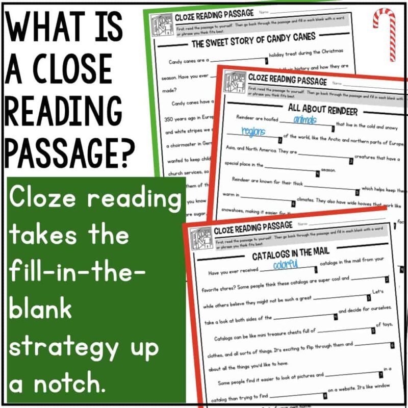 Cloze Reading December Cover.002 December Cloze Reading.