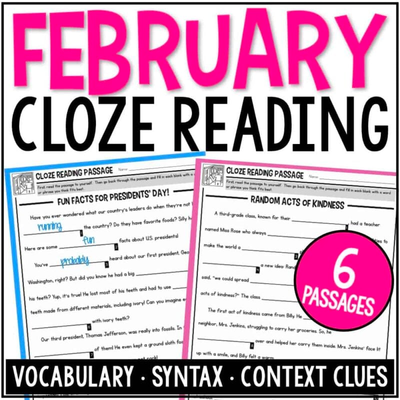 Cloze Reading February Cover.001 close reading february cover.
