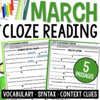 March Cloze Reading.