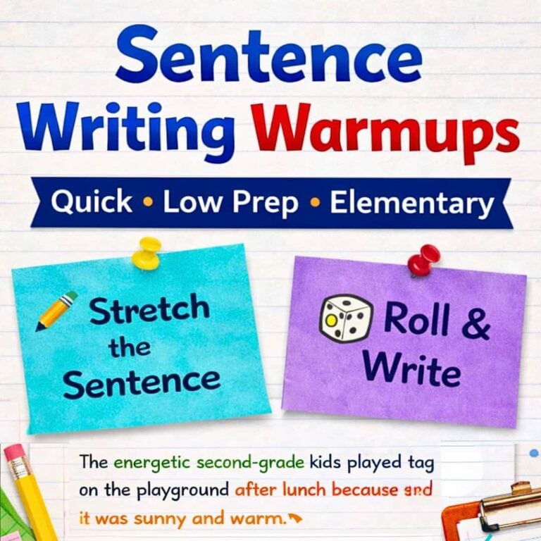 sentence writing warmups.