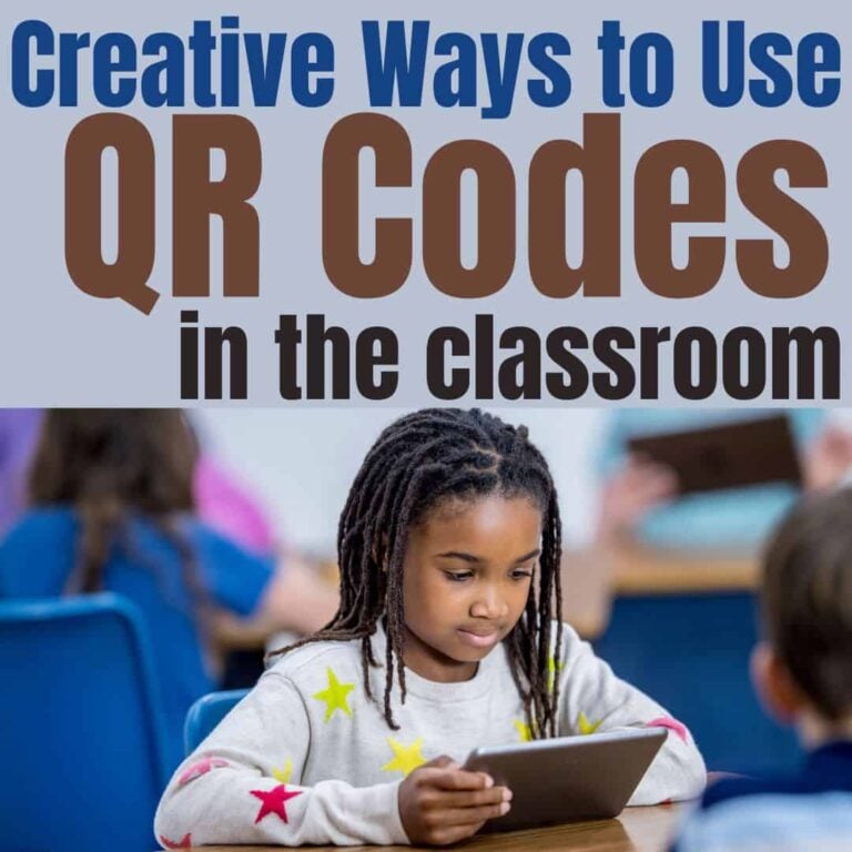 child on an ipad using a QR code.