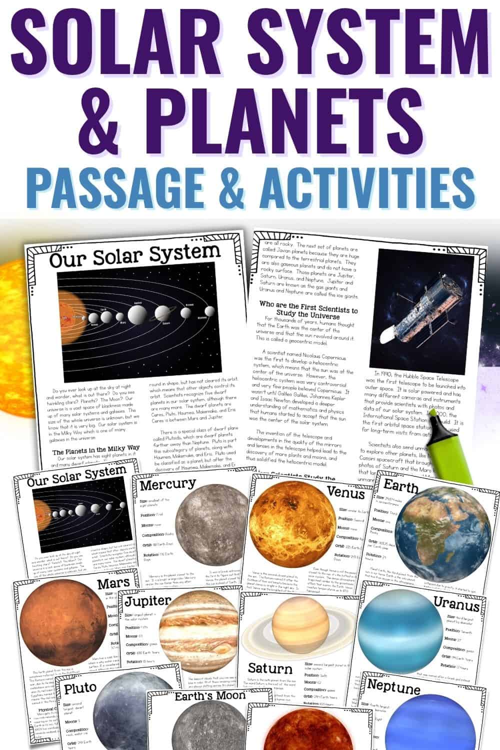 Solar System Reading Passages for Elementary Classrooms