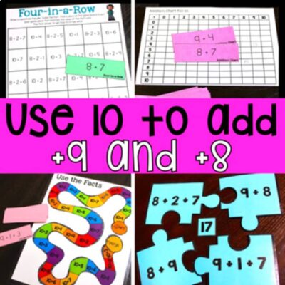 Using 10s to Add (+9 and +8)