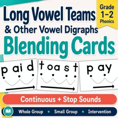Long and Other Vowel Digraphs Blending Cards