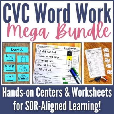 CVC BUNDLE - Resources to Teach Reading by Phonics Patterns - 18 Resources