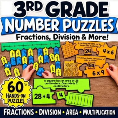 Third Grade Number Puzzles BUNDLE
