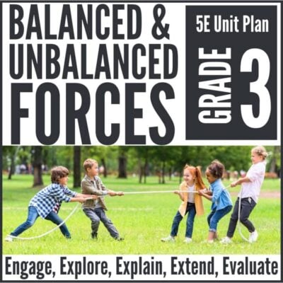 Balanced and Unbalanced Forces 5E Unit for Force and Motion Third Grade