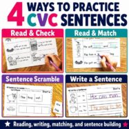 200+ Short Vowel Sentence Practice Worksheets | CVC Phonics Activities