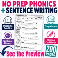 200+ Short Vowel Sentence Practice Worksheets | CVC Phonics Activities