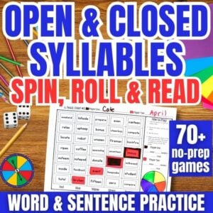 Two-Syllable Phonics Partner Games for Multisyllabic Word Decoding