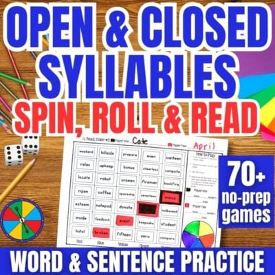 Two-Syllable Phonics Partner Games for Multisyllabic Word Decoding
