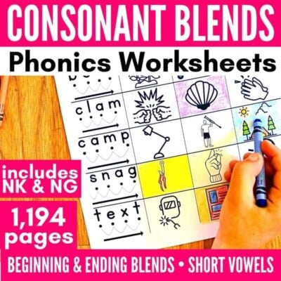 Blends BUNDLE Worksheets and Activities No-Prep Phonics Worksheets