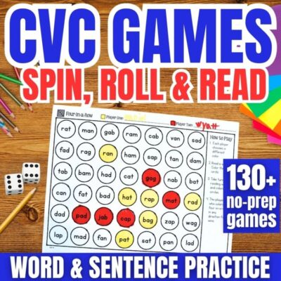 CVC Phonics Partner Games for Decoding Words and Sentences