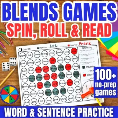 Blends Phonics Partner Games for Decoding Words and Sentences
