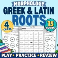 Greek and Latin Roots Games Activities 4th Grade Word Building Morpheme Review cover