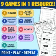 Greek and Latin Roots Games Activities 4th Grade Word Building Morpheme Review preview 1