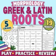 Greek and Latin Roots Games Activities 5th Grade Word Building Morpheme Review cover