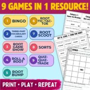 Greek and Latin Roots Games Activities 5th Grade Word Building Morpheme Review preview 1