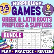 Morphology Games Bundle Greek & Latin Roots Prefixes Suffixes Activities cover