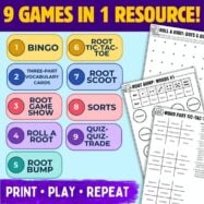 Morphology Games Bundle Greek & Latin Roots Prefixes Suffixes Activities preview 1