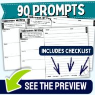 October Fall Writing Prompts Worksheets Halloween Paragraph Writing Grades 3-4 preview 3
